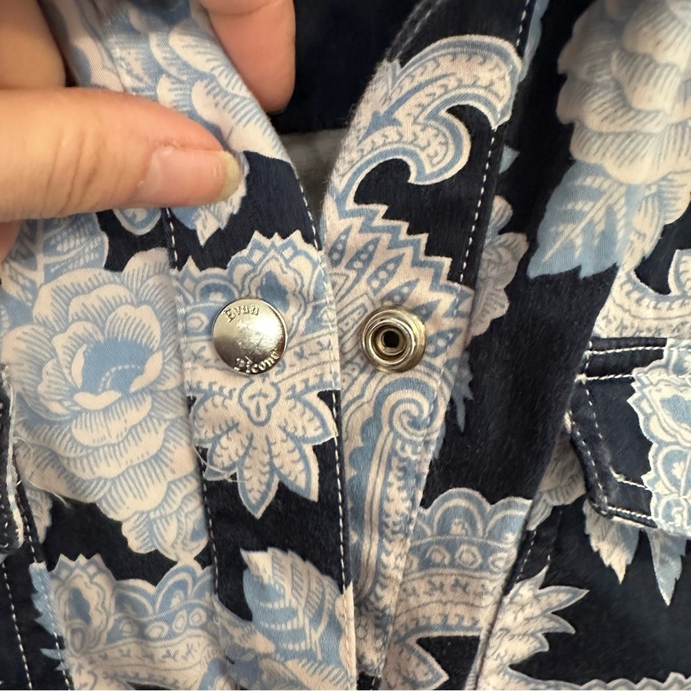 Evan Picone Blue Patterned Jacket - Picture 9 of 16